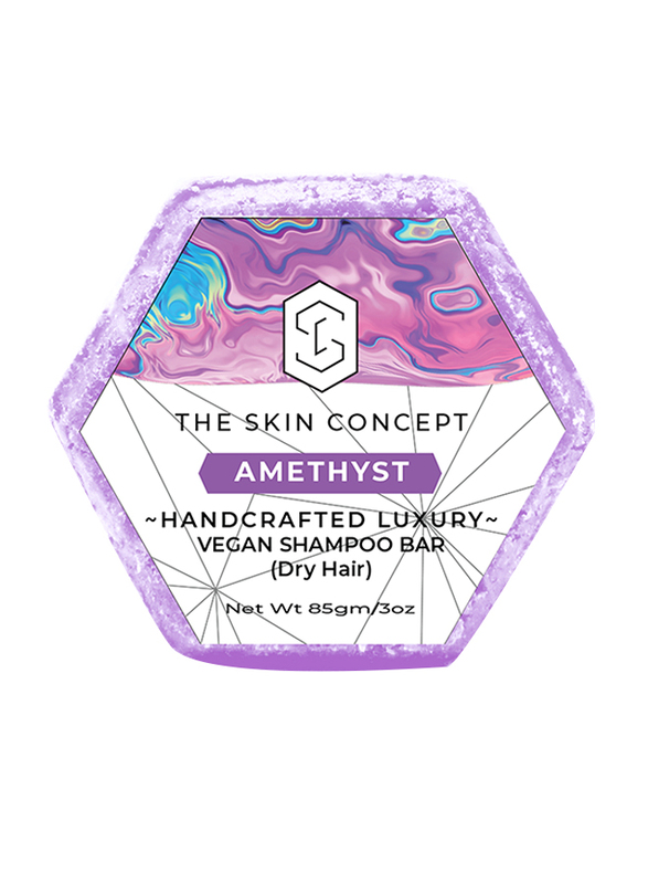 The Skin Concept Amethyst Handcrafted Luxury Vegan Dry Hair Solid Shampoo Bar for Dry Hair, 85gm