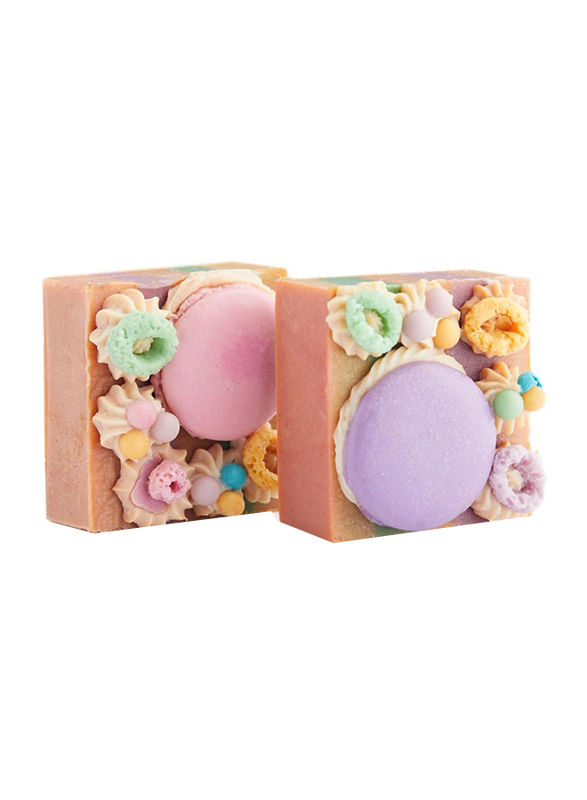 The Skin Concept Macaron Loaf Handcrafted Luxury Vegan Dessert Soap, Multicolour, 80gm