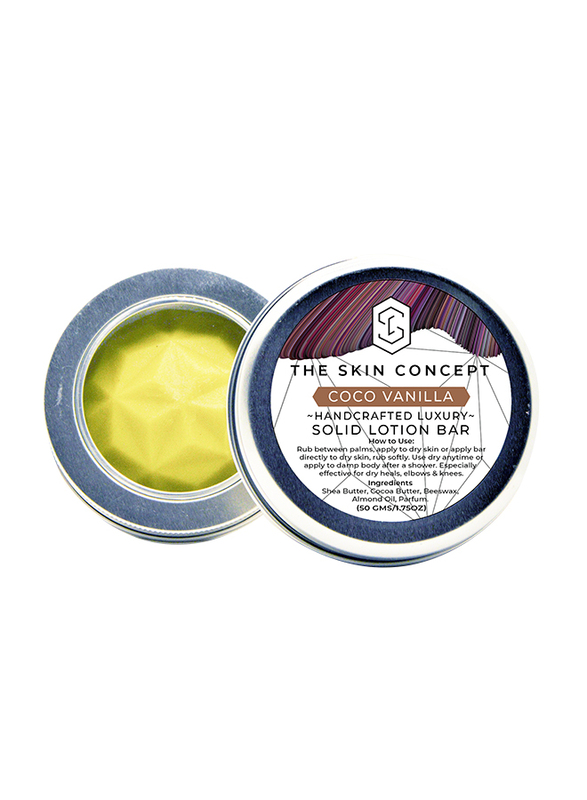 The Skin Concept Coco Vanilla Handcrafted Luxury Vegan Solid Lotion Bar, 50gm