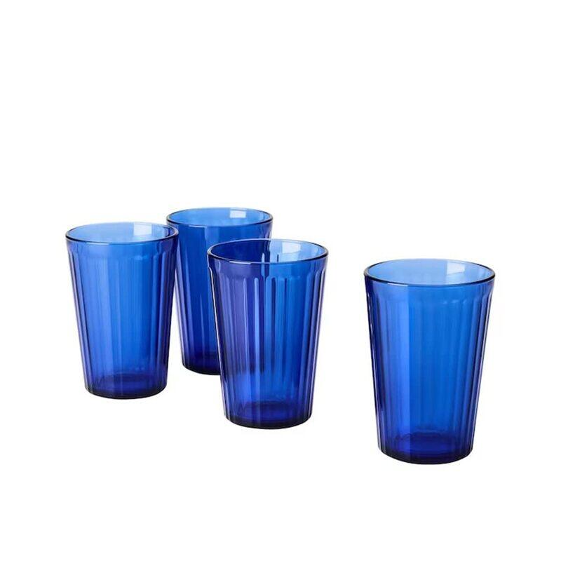 

DXB Gadgets 4-Piece Glass Everyday Glass Set, Blue