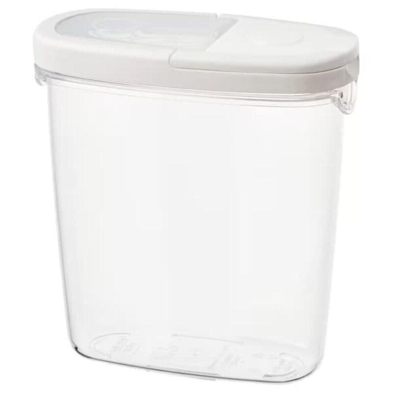 

DXB Gadgets Dry Food Container Jar with Lid, 2.3L, Clear/White