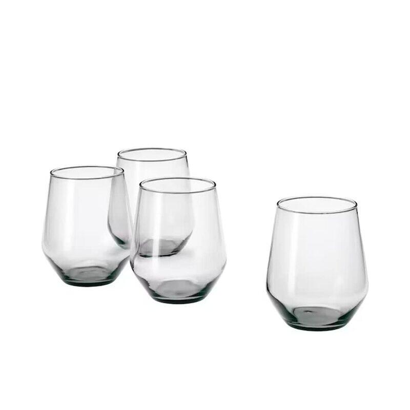 

DXB Gadgets 4-Piece Glass Everyday Drinkware, Grey