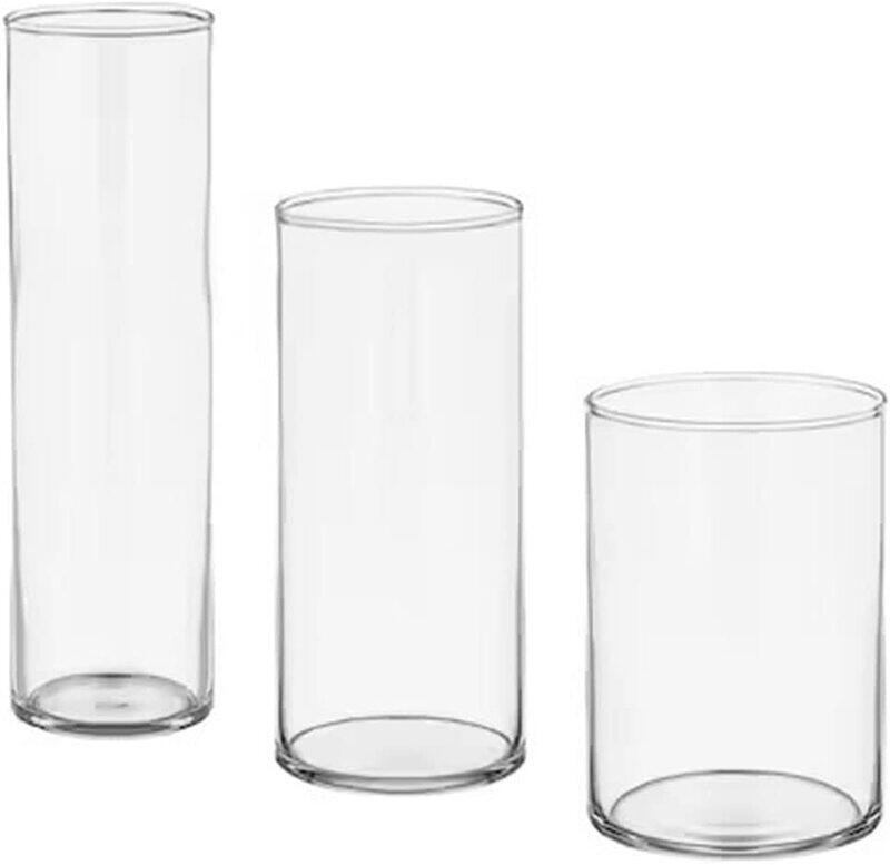 

DXB Gadgets Cylinder Glass Vase, 3 Pieces, Clear