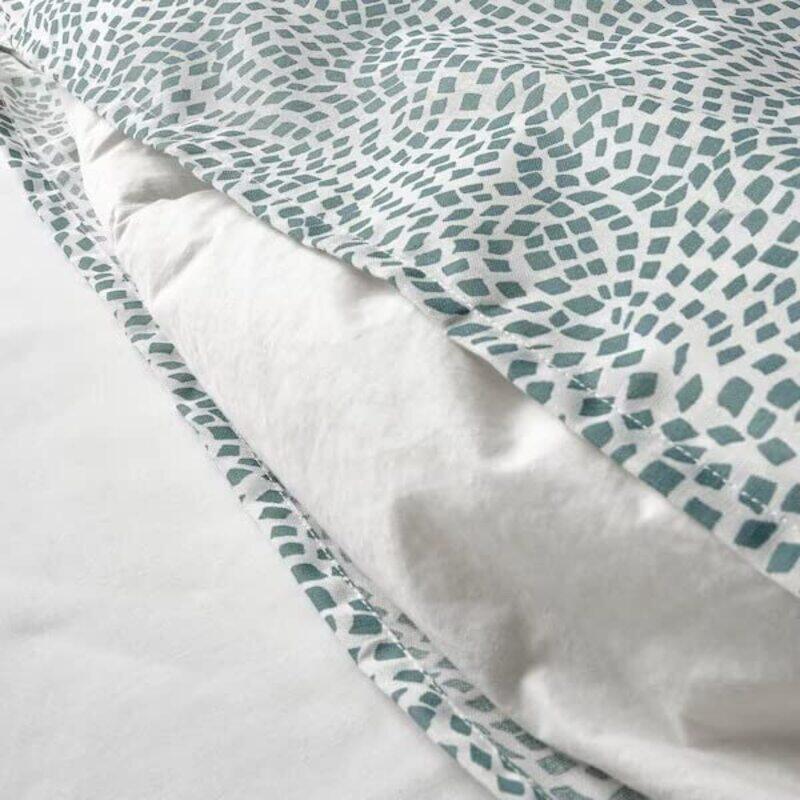 

DXB Gadgets 2-Piece Duvet Cover Set, 1 Duvet + 1 Pillowcase, 150 x 200cm/50 x 80cm, White/Blue