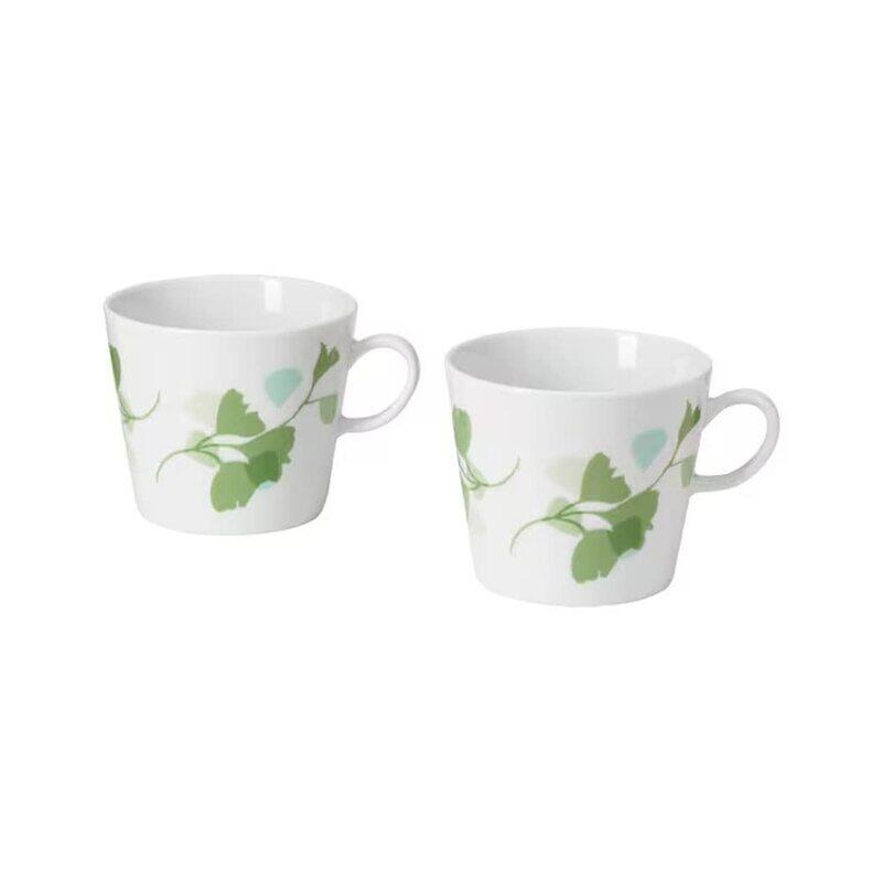 

DXB Gadgets 2-Piece Leaf Mug Set, White