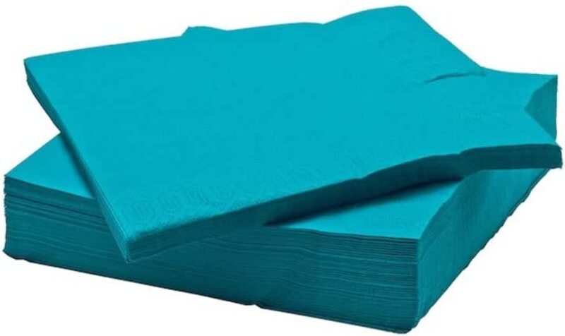 

DXB Gadgets Cookware and Tableware Paper Napkins, 40 x 40cm, 50 Pieces, Turquoise