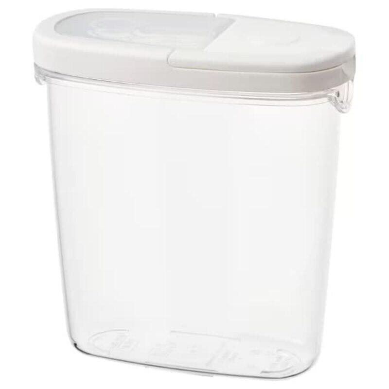 

DXB Gadgets Dry Food Container Jar with Lid, 1.3L, Clear/White