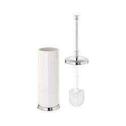 DXB Gadgets Toilet Bathroom Accessories Brush Holder Set, White