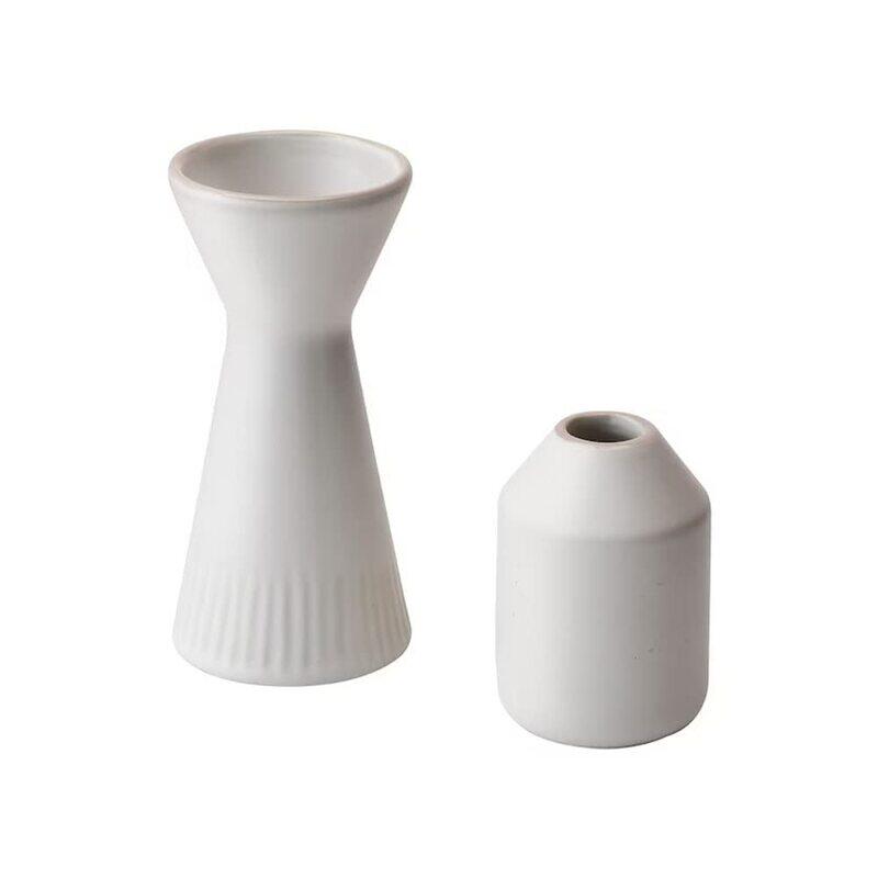 

DXB Gadgets Ceramic Decoration Flower Vase Set, 2 Pieces, White