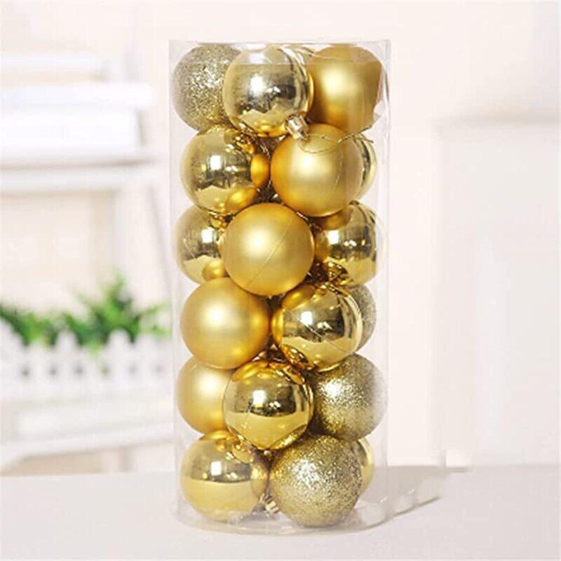 

DXB Gadgets Golden Christmas Tree Decoration Balls, 2.5cm, 25 Pieces, Gold