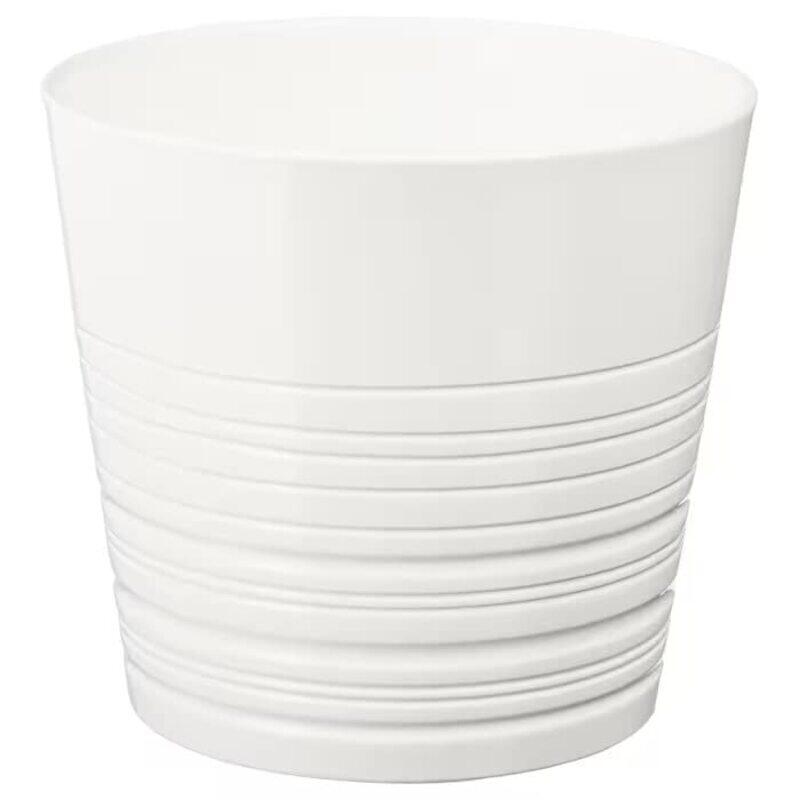 

DXB Gadgets Indoor & Outdoor Modern Garden Round Plant Pot, 24cm, White