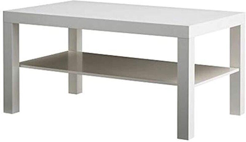 

DXB Gadgets Coffee Table with Shelf, 90 x 55 x 45cm, White