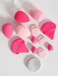 12 PCS Beauty Blender Makeup Sponge Set, Big and Mini Blender Sponges for Liquid, Creams and Powders, Foundation Blending Sponge Cosmetic Puff, Latex Free Wet and Dry Make up Sponge Pack of 12 (Pink)