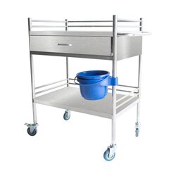 Medical Stainless Steel Trolley with 1 Drawer
