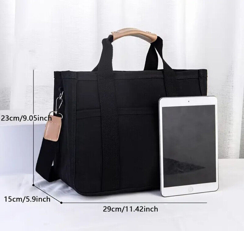 Large Capacity Multi-Pocket Shoulder Bag with Dividers