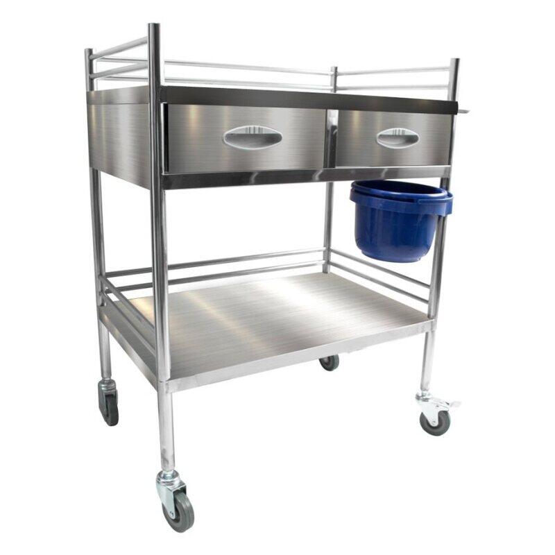 

1 By One Medical Stainless Steel Trolley with 2 Drawers