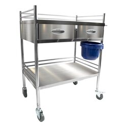 Medical Stainless Steel Trolley with 2 Drawers