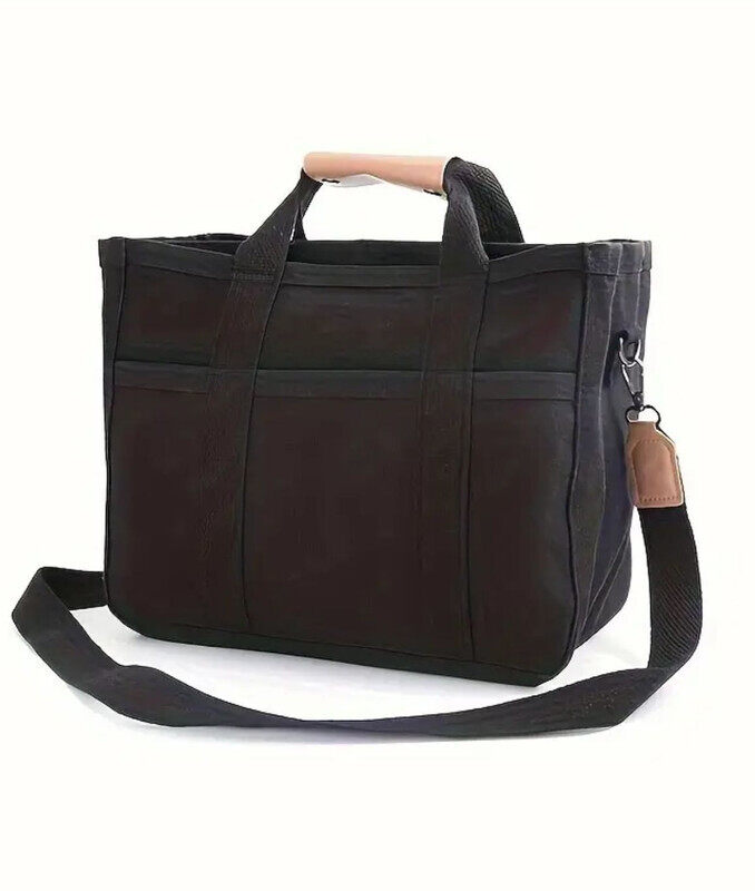 Large Capacity Multi-Pocket Shoulder Bag with Dividers