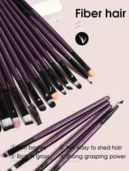 20 Pcs Makeup Brush Sets Purple in Color Premium Synthetic Hair Eyeshadow Blending Brush Sets