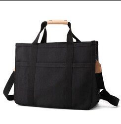 Large Capacity Multi-Pocket Shoulder Bag with Dividers