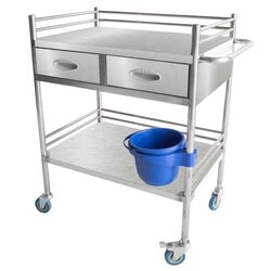 Medical Stainless Steel Trolley with 2 Drawers