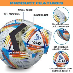 Mars Sports Football SoccerBall with Air Pump & Accessories ( World Cup Match Football)