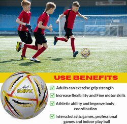Hawk Match Football Soccer Ball with Air Pump & Accessories (Pale White Match Ball)