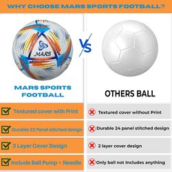 Mars Sports Football SoccerBall with Air Pump & Accessories ( World Cup Match Football)