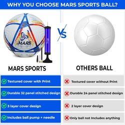 Mars Sports Football with Air Pump & Accessories (World Match)