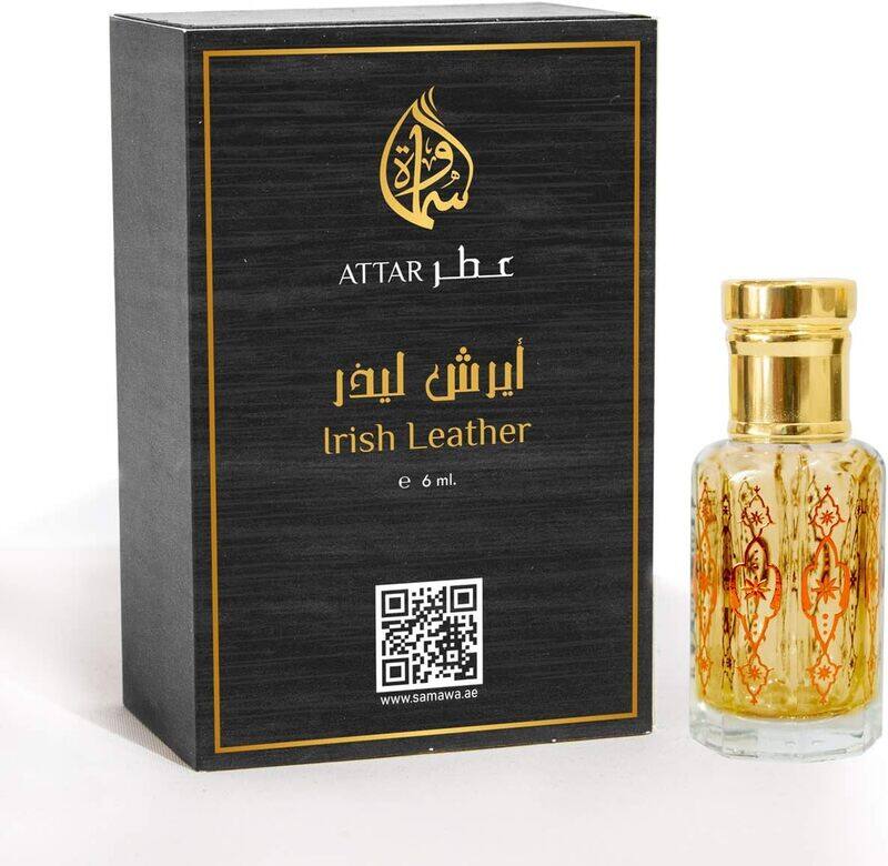 

Samawa Irish Leather Attar, Concentrated Perfume Oil For Unisex, 6 ml