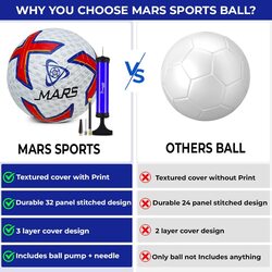Mars Sports Football with Air Pump & Accessories (Premier - 1)