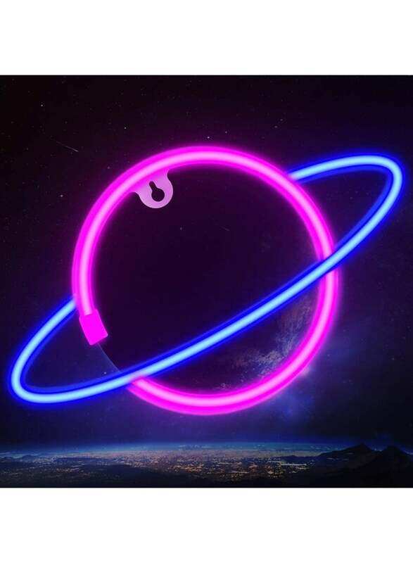 

Arabest Planet Shape Wall Decor Neon Sign LED Light with USB Power Supply, Pink/Blue