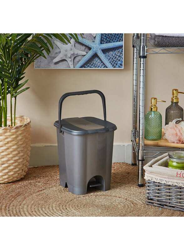 

Homebox Step In Pedal Trash Bin, 8L, Grey