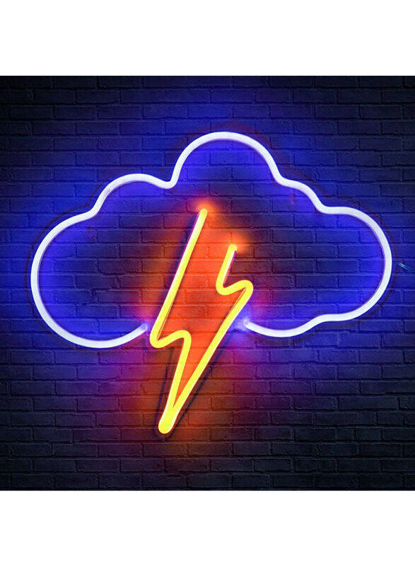 

Arabest Led Cloud Neon Sign Wall Decor Light Battery, Blue/Orange