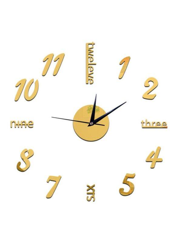 

Sharpdo Indoor Mirror Style Wall Clock Sticker, Gold/Black