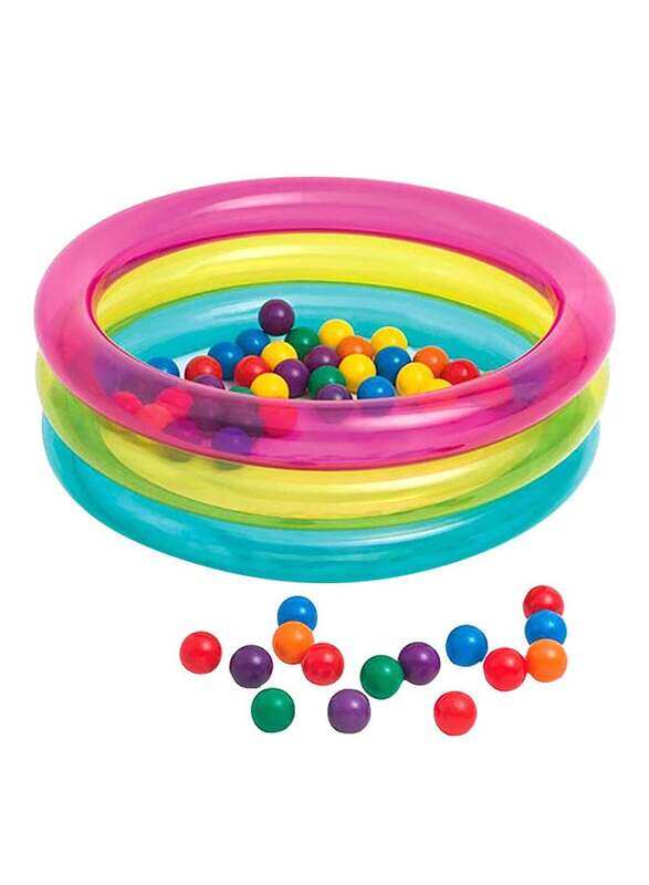 

Intex Inflatable Classic 3-Ring Baby Ball Pit with 50 Colorful (6.5Cm) Fun Ballz, 51 Pieces, Ages 1+, Multicolour