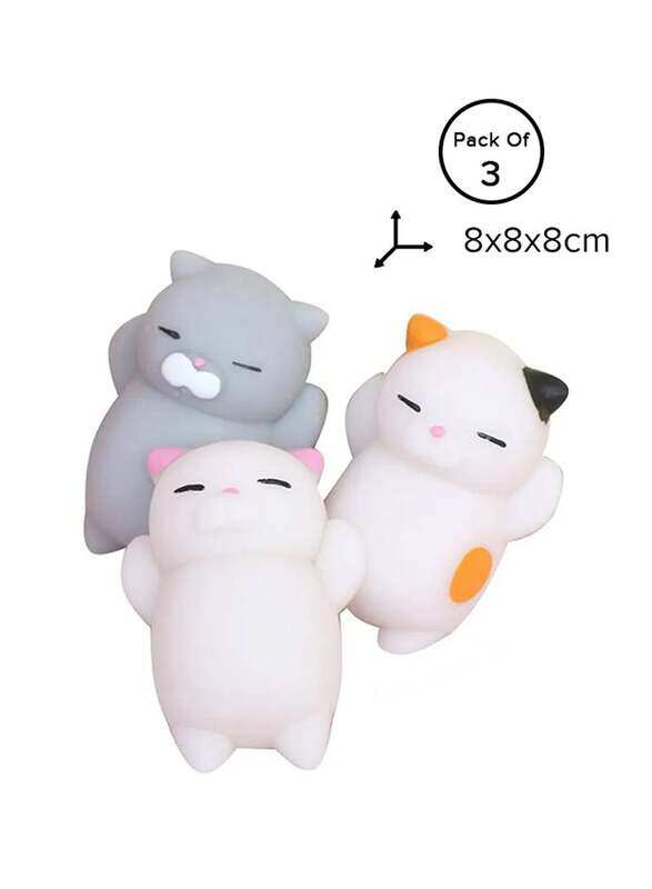 

Cytheria Mini Soft Cartoon Kitty Squishy Fun Toy Playset for Kids, 3 Pieces, Ages 8+, Multicolour
