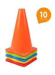 Aiwanto 10-Piece Kids Plastic Sport Training Traffic Cone Set, Multicolour