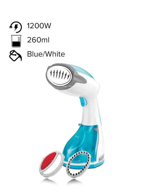 

Black+Decker 0.26L Portable Handheld Garment Steamer, 1200W, HST1200, Multicolour