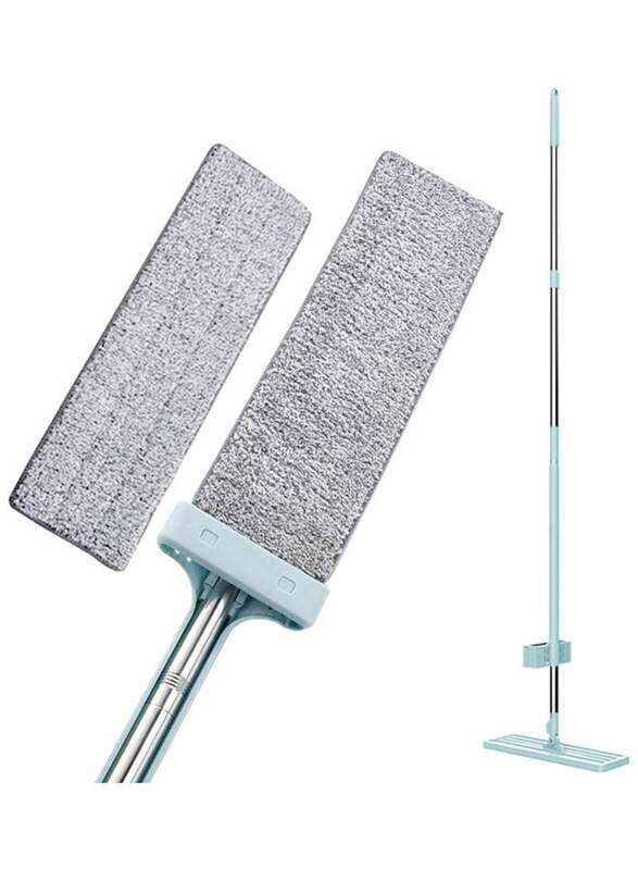 

Aiwanto 360° Rotating Head Flat Mop with 2 Reusable Microfiber Mop Pads, Multicolour