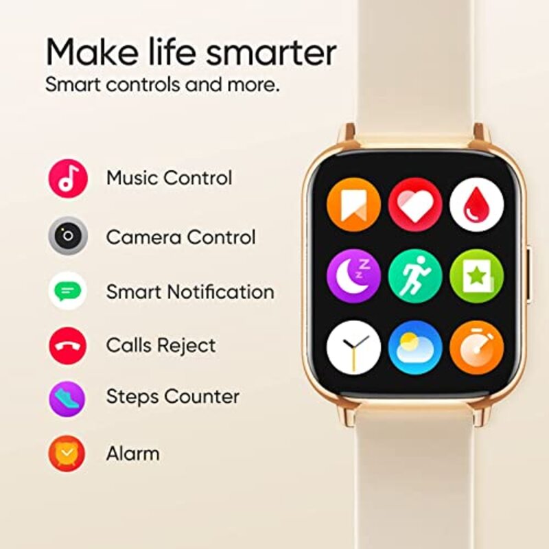 DIZO Fitness Tracker Smart Watch, Gold