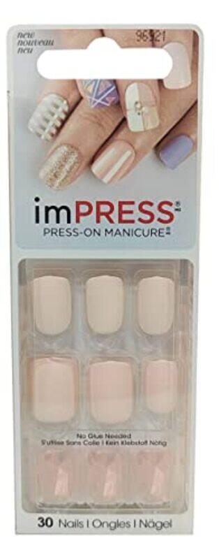 

imPRESS Matte Finish False Nails, 30 Pieces, Peach