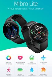 Jenny Mibro Lite Smartwatch, USA Black