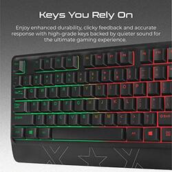 Vertux Orion Rainbow LED Backlit Wired Gaming Keyboard & Mouse for PC, Black