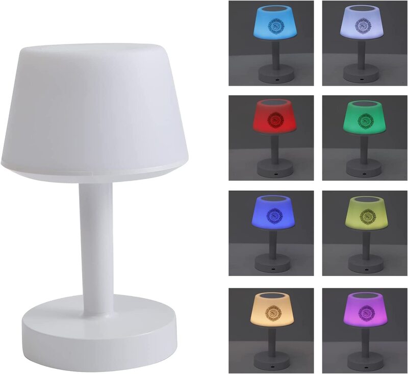 Equantu 7 Colors LED Touch with Quran Speaker 8GB Table Lamp, SQ-917, White