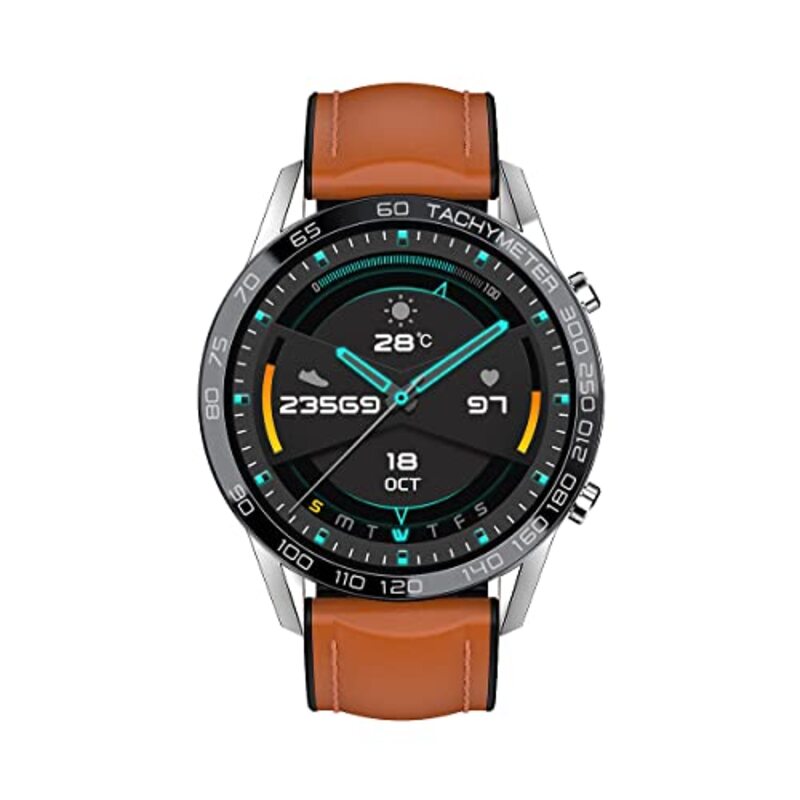 Xcell Classic 3 and O2 Smart Watch, Silver Frame/Brown Leather