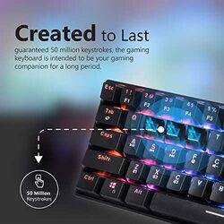 Vertux Pro Ultimate Performance Mini Wireless Gaming Keyboard for PC, Black