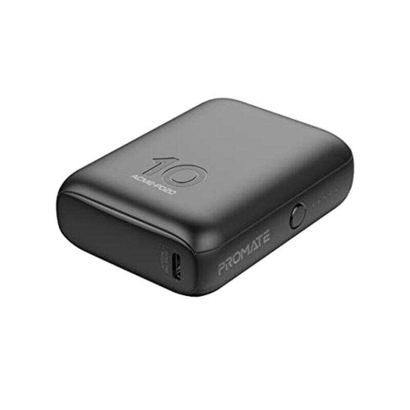 

Promate 1000mAh Smallest Power Bank with USB Type-C Input & USB Type-A Output, 22.5W, ACME-PD20.BLACK, Black