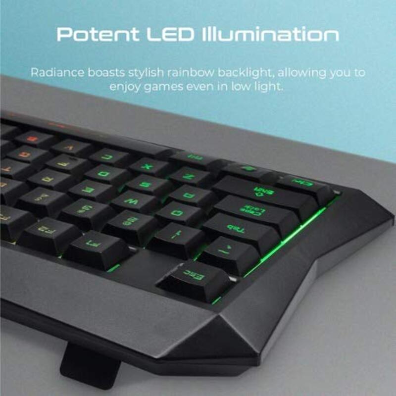 Vertux Radiance Wired Gaming Keyboard for PS4, PS5, PC, Black