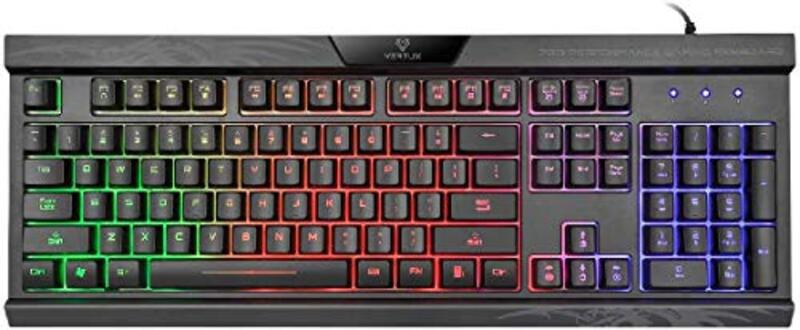 Vertux Amber Pro Performance Wired Gaming Keyboard for PC, Black